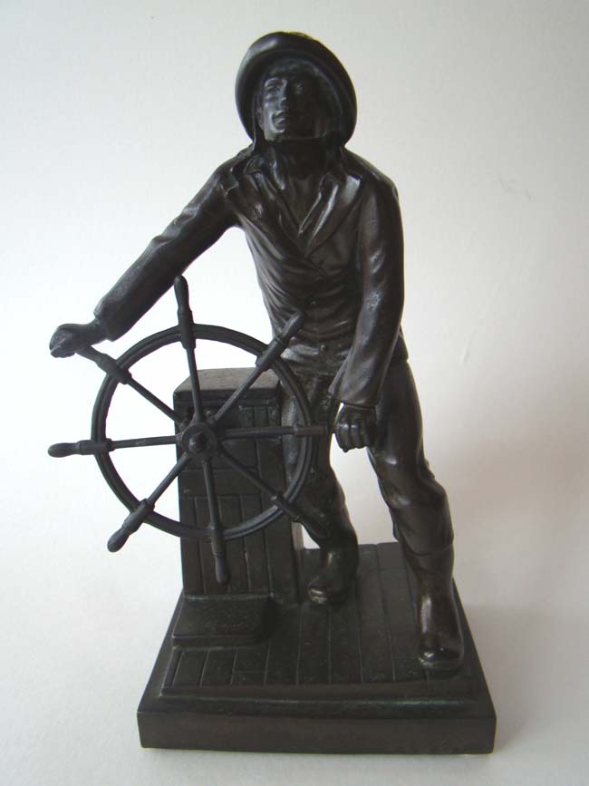 A beautiful pair of Gloucester Fisherman Memorial bookends circa 1925 — image 2